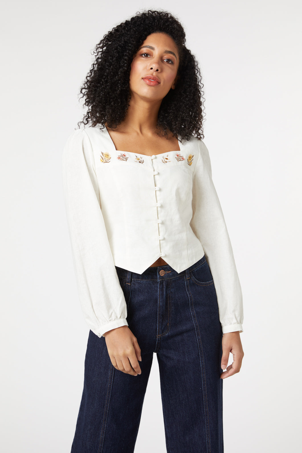Princess Highway - Native Blooms Top - cream