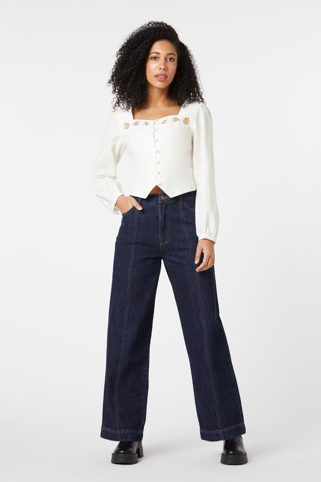 Princess Highway - Native Blooms Top - cream