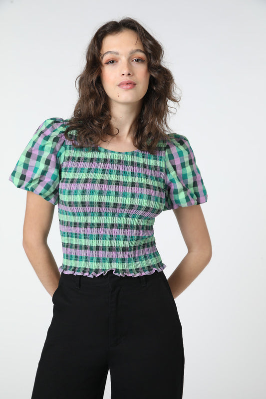 Princess Highway - Peppa Check Top - green