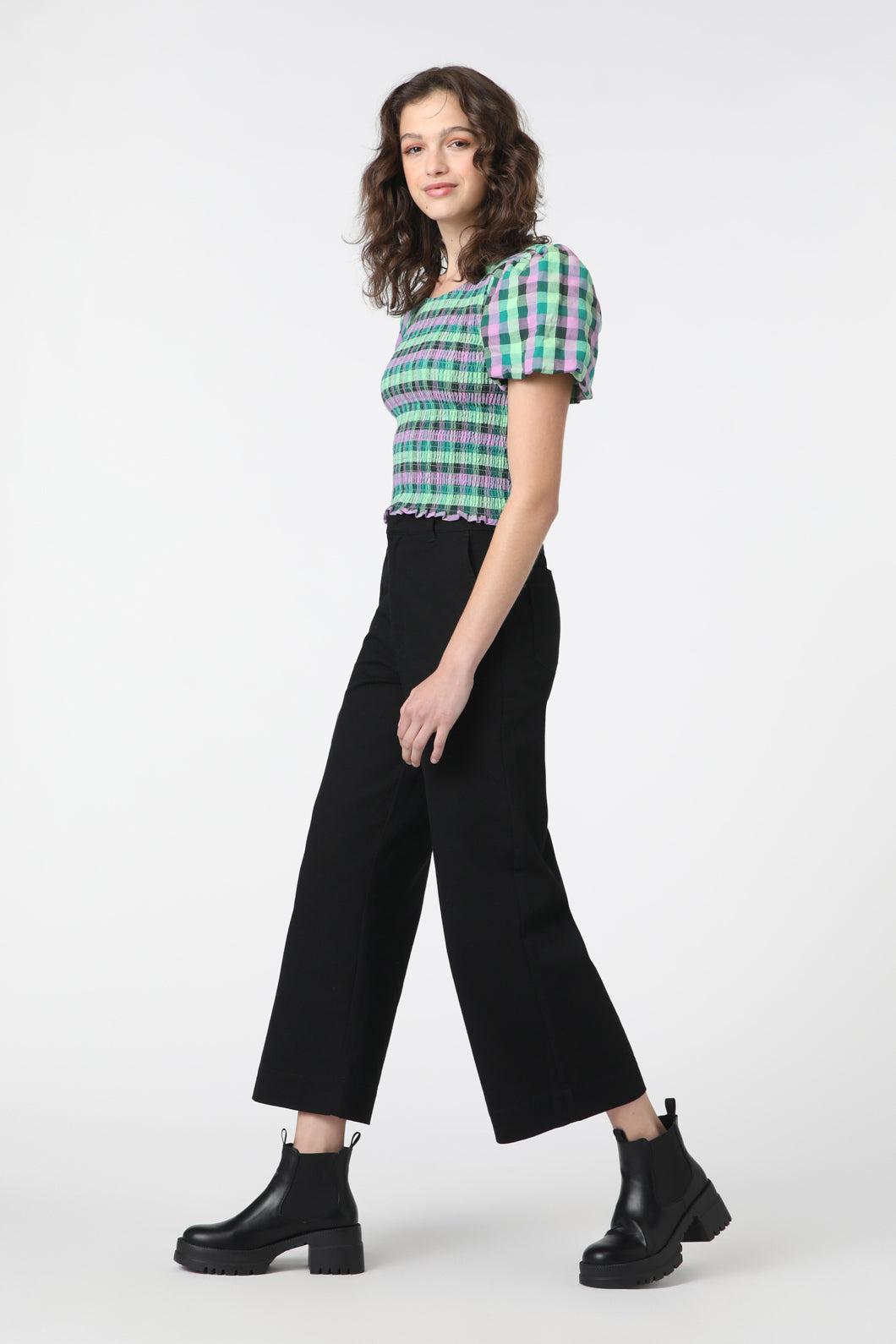 Princess Highway - Peppa Check Top - green