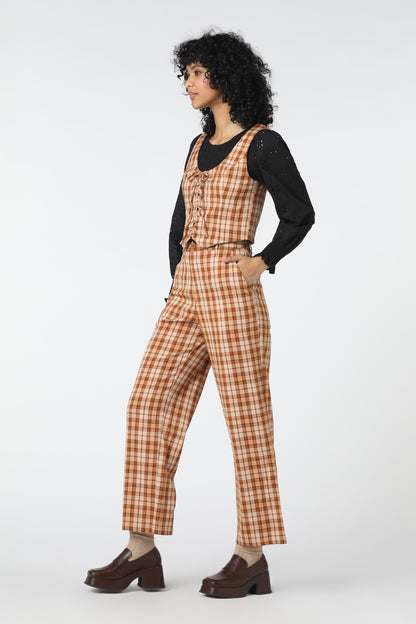 Princess Highway - Stacey Check Pant - toffee