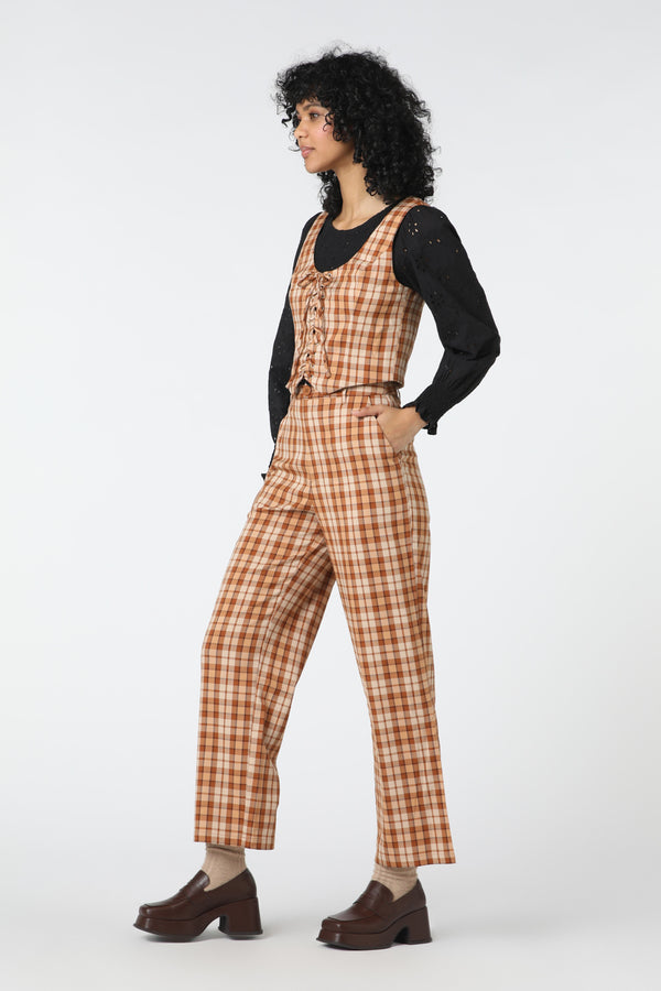 Princess Highway - Stacey Check Pant - toffee