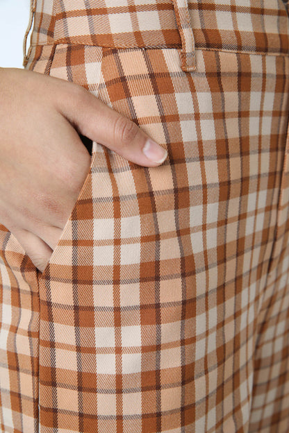Princess Highway - Stacey Check Pant - toffee