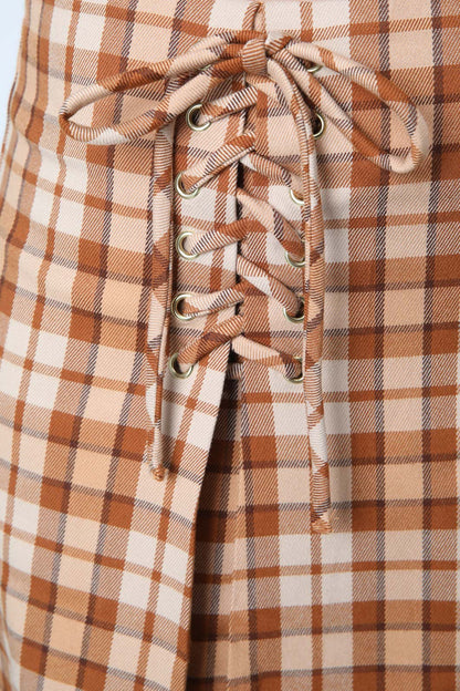 Princess Highway - Stacey Check Skirt - toffee