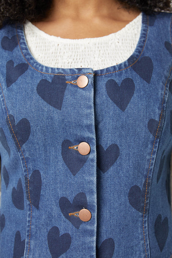 Princess Highway - Indigo Hearts Vest - denim