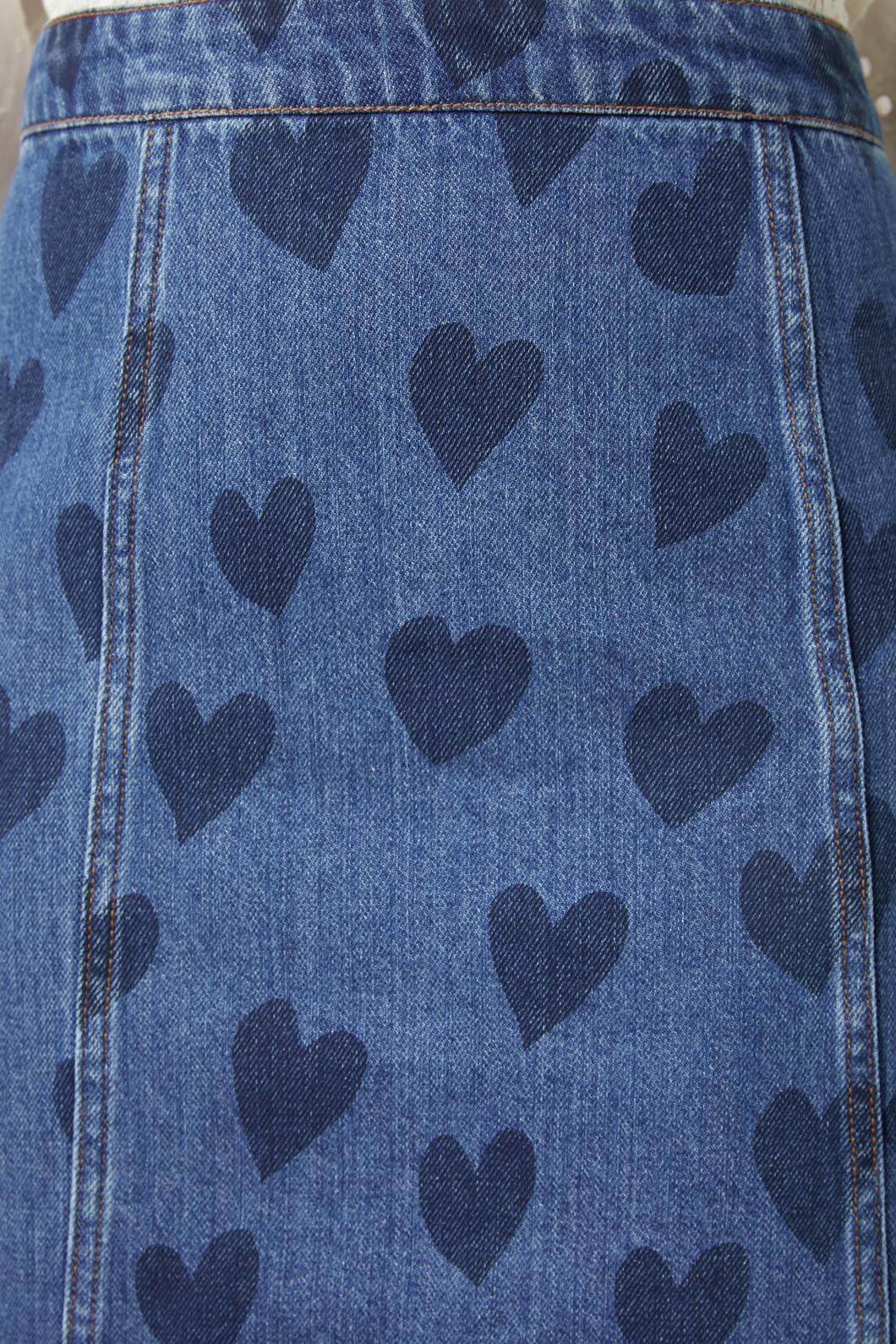 【NONCODE】Rino Heart Denim Skirt Indigo Hearts Skirt – Dangerfield