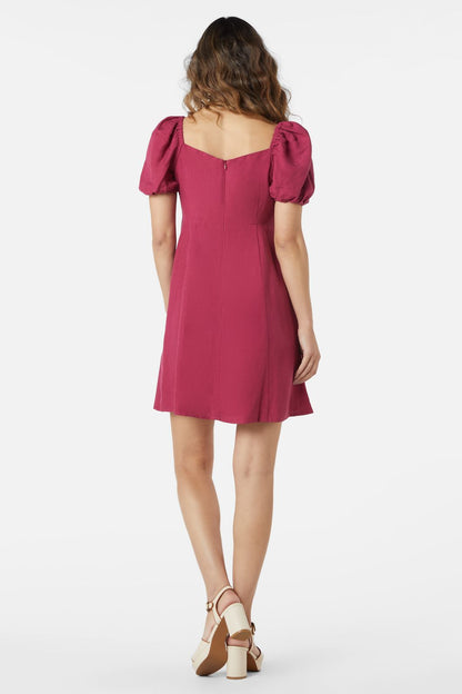 Princess Highway - Leah Lace Up Dress - raspberry