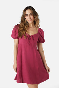 Princess Highway - Leah Lace Up Dress - raspberry