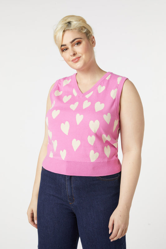 Princess Highway - Love Hearts Vest - pink