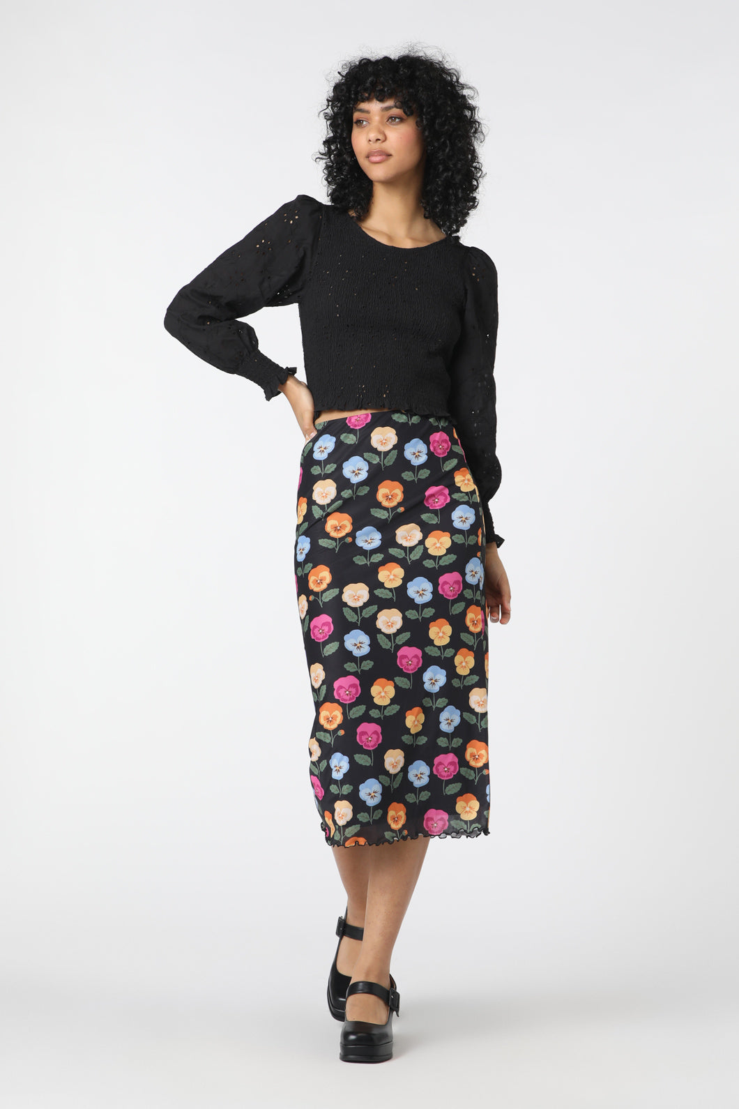Princess Highway - Pansy Mesh Skirt - black