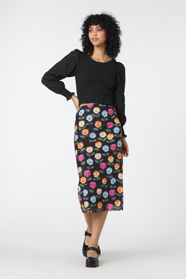 Princess Highway - Pansy Mesh Skirt - black