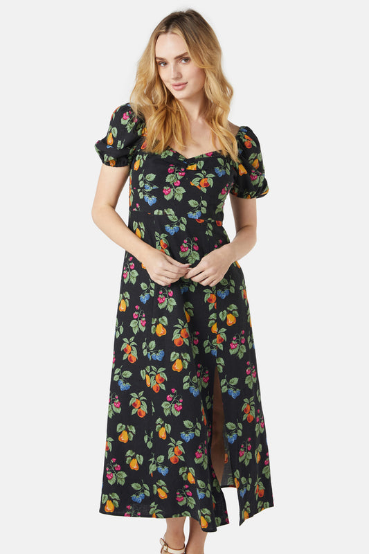 Princess Highway - French Fruit Midi Dress - black