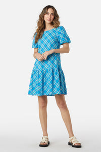 Princess Highway - Miranda Check Mini Dress - aqua