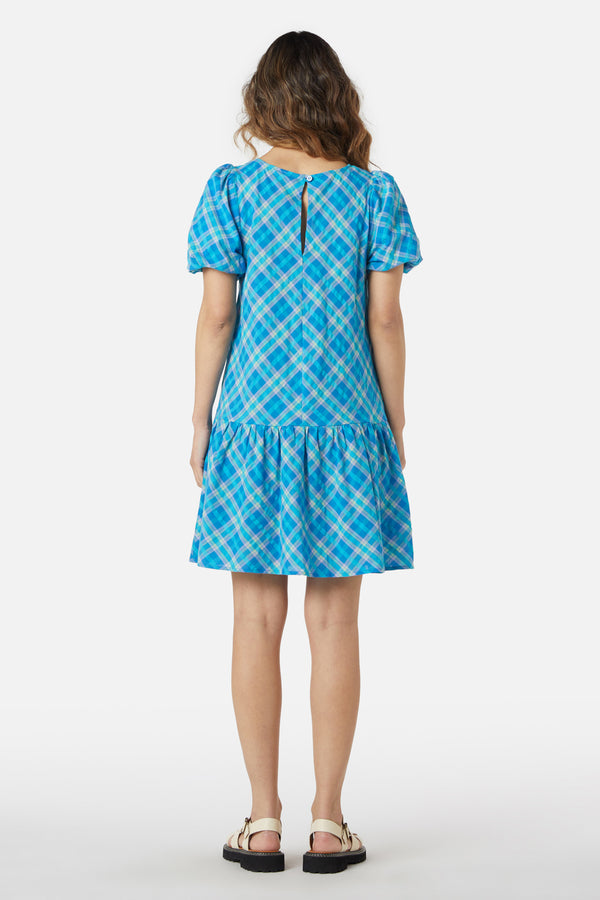 Princess Highway - Miranda Check Mini Dress - aqua