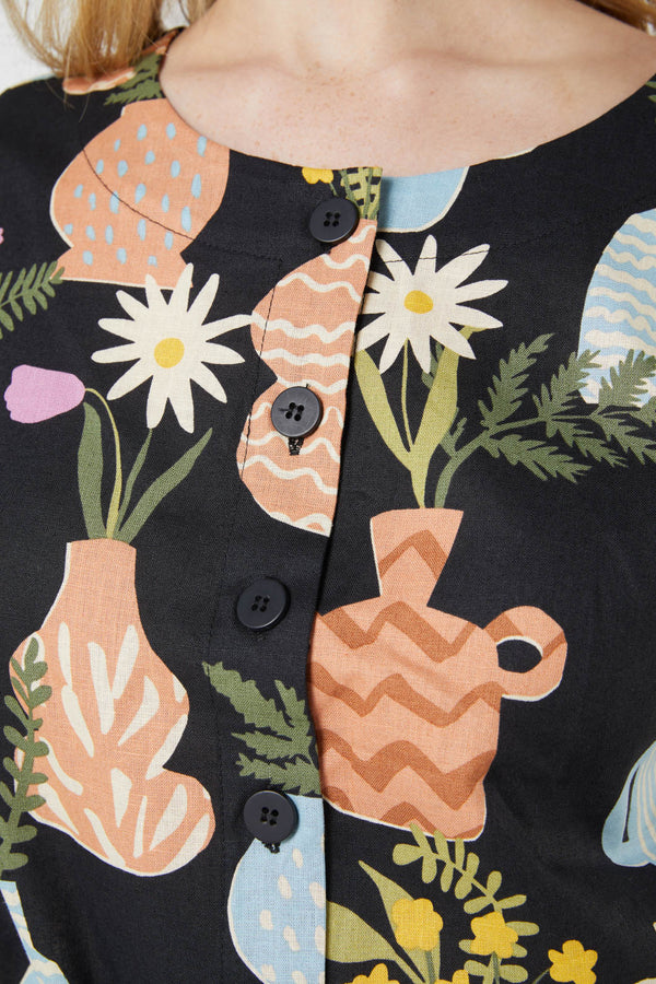 Princess Highway - Pretty Vases Top - black