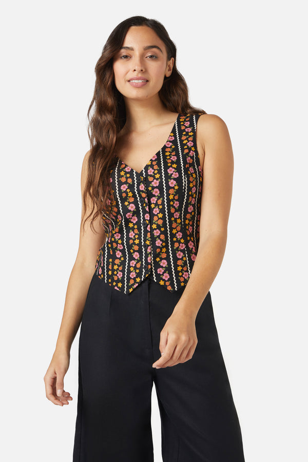 Princess Highway - Daisy Chain Vest - black