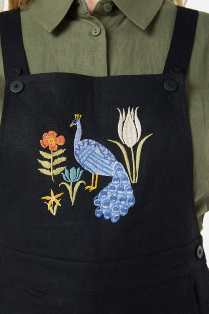 Princess Highway - Peacock Emb Overalls - black