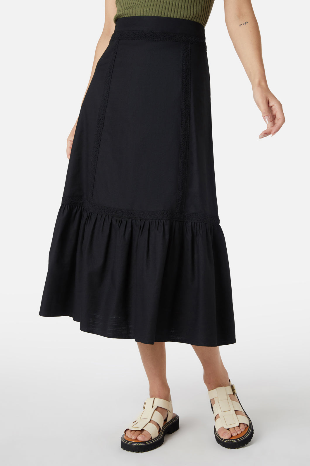 Princess Highway - Rose Lace Skirt - black