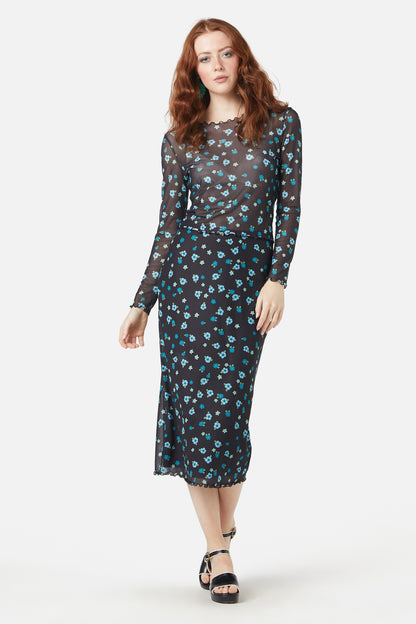 Princess Highway - Petal Mesh Top - black