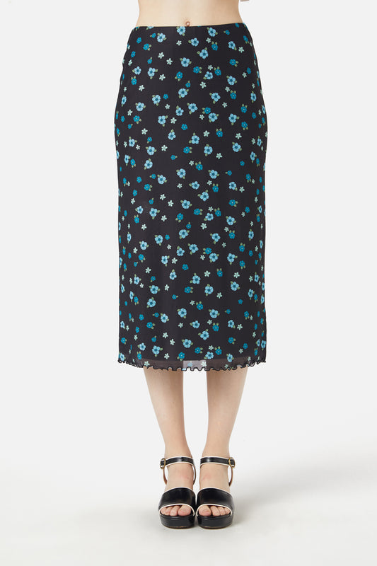 Princess Highway - Petal Mesh Skirt - black
