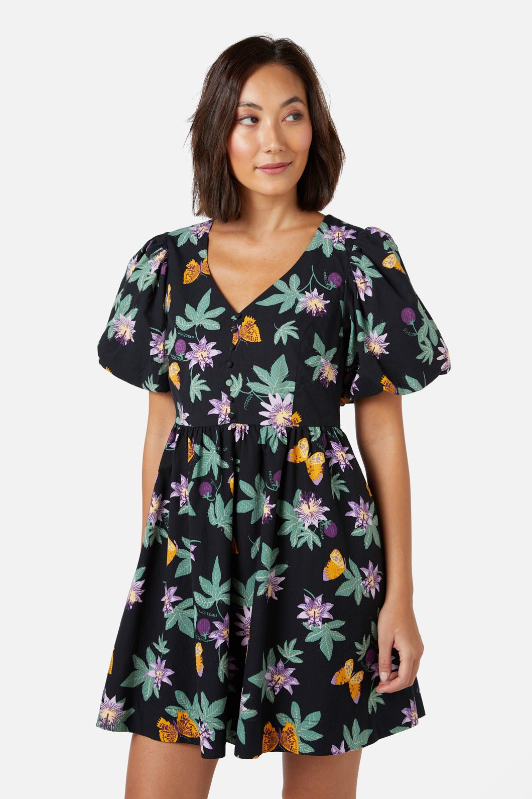 Princess Highway - Passionfruit Mini Dress - black