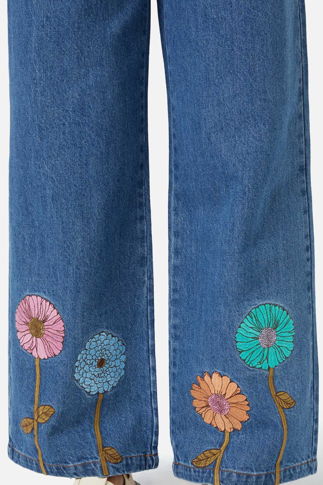 Princess Highway - Fresh Blooms Emb Jean - mid-denim