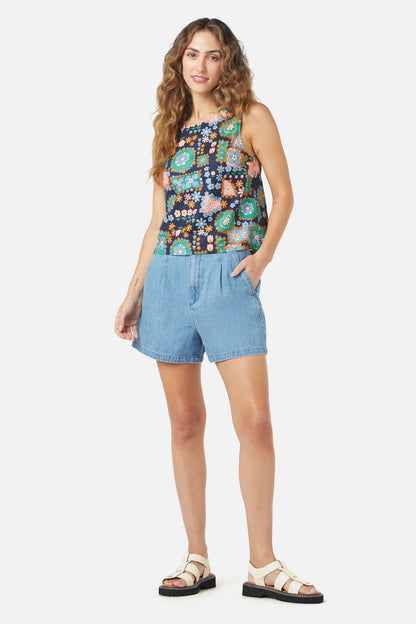 Princess Highway - Sunny Retro Top - navy