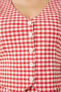 Princess Highway - Callie Check Vest - red