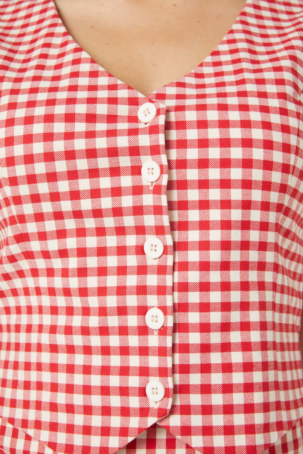 Princess Highway - Callie Check Vest - red
