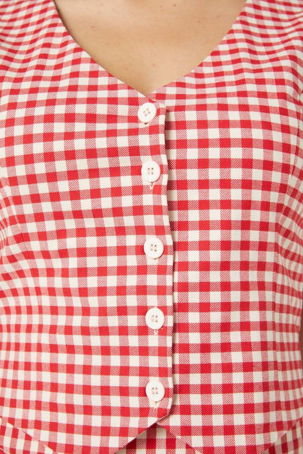 Princess Highway - Callie Check Vest - red