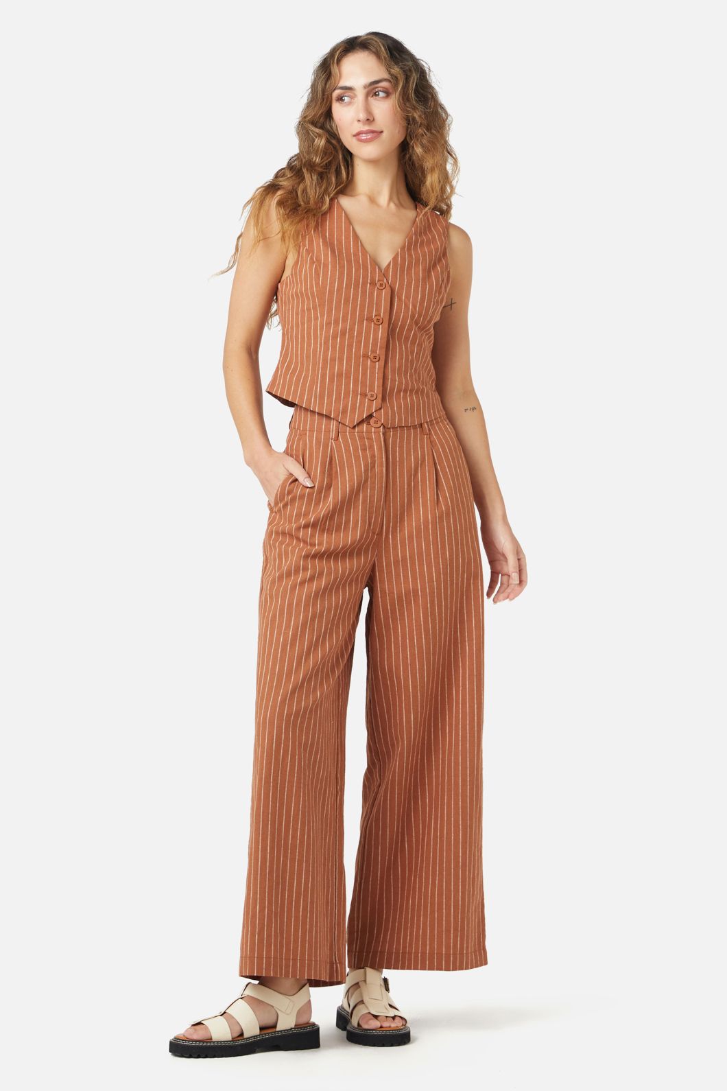 Princess Highway - Walter Stripe Vest - ginger