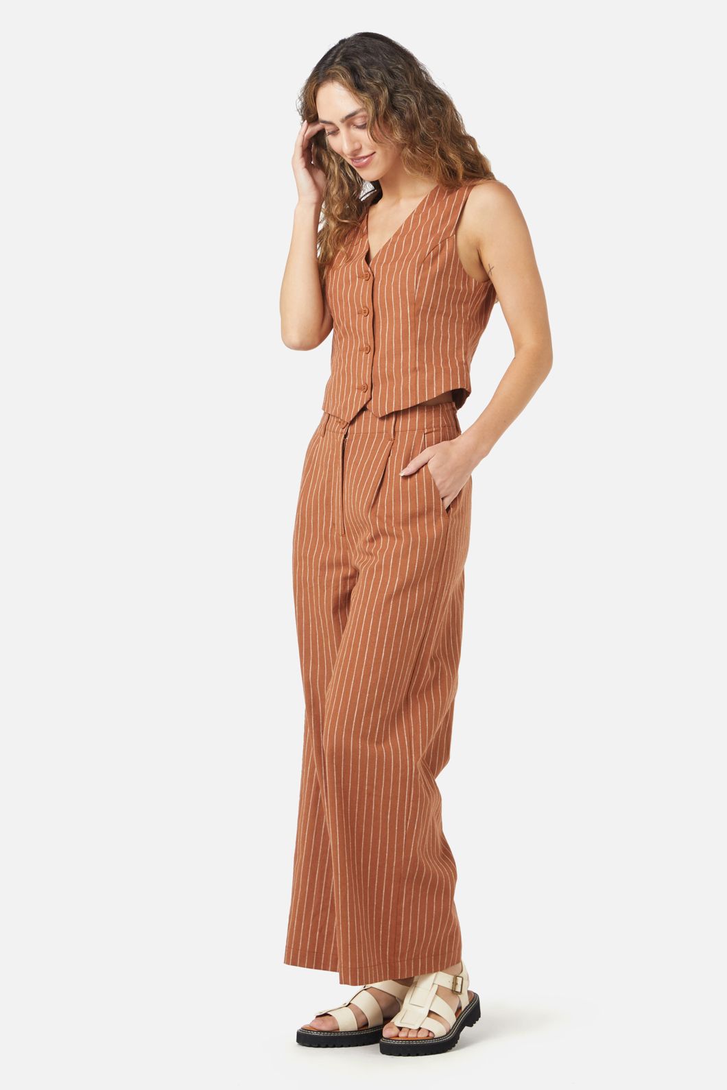 Princess Highway - Walter Stripe Vest - ginger