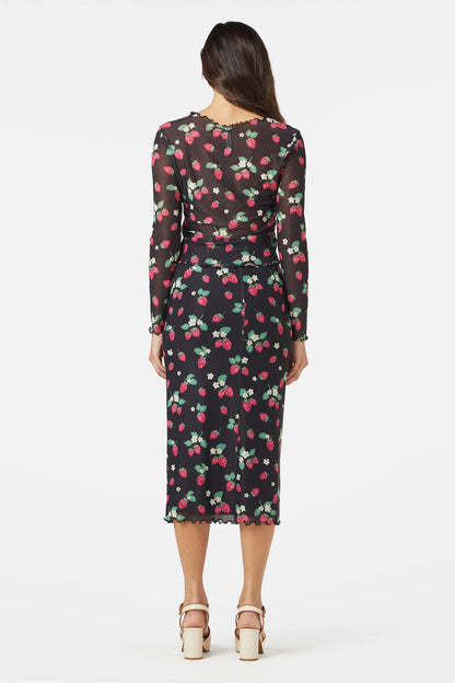 Princess Highway - Strawberry Mesh Top - black