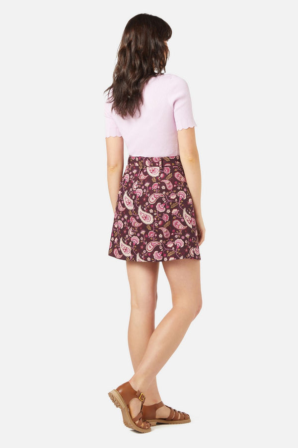 Princess Highway - Boho Paisley Skirt - plum