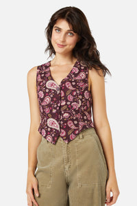 Princess Highway - Boho Paisley Vest - plum