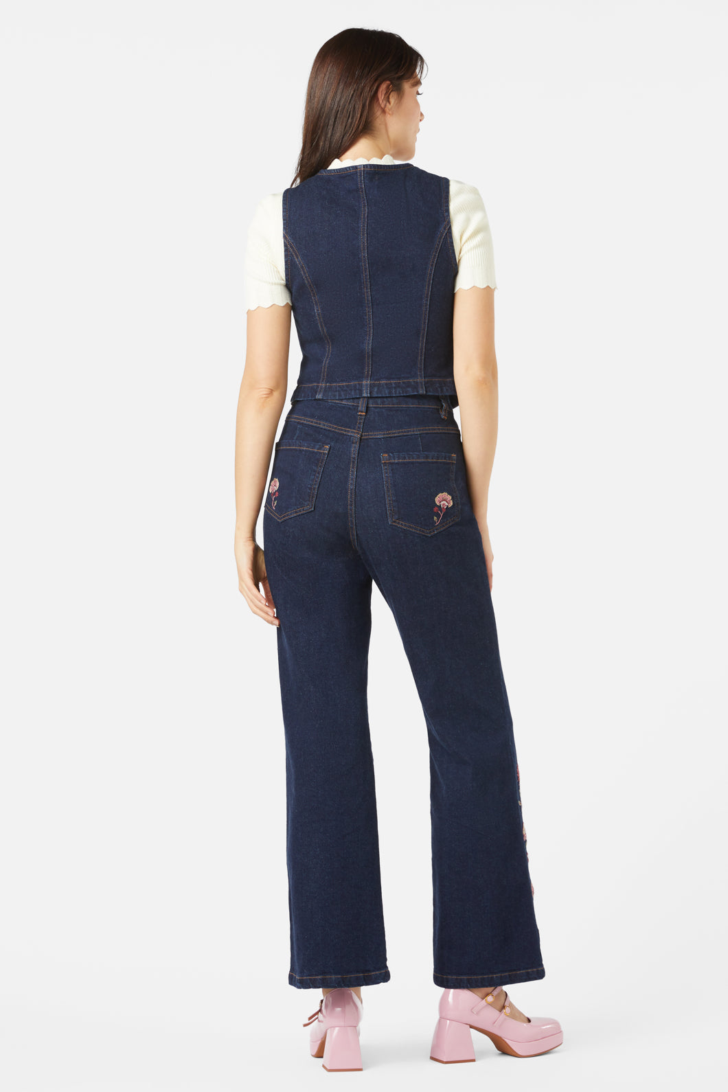Princess Highway - Boho Paisley Emb Vest - dark-denim