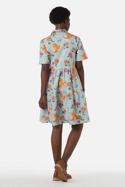 Princess Highway - Dragon Shirt Dress - green