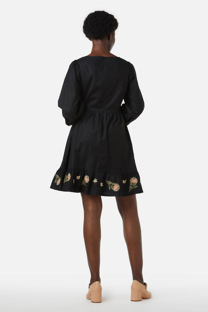 Princess Highway - Protea Emb Dress - black