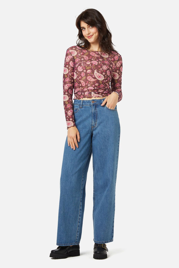 Princess Highway - Paisley Mesh Top - plum