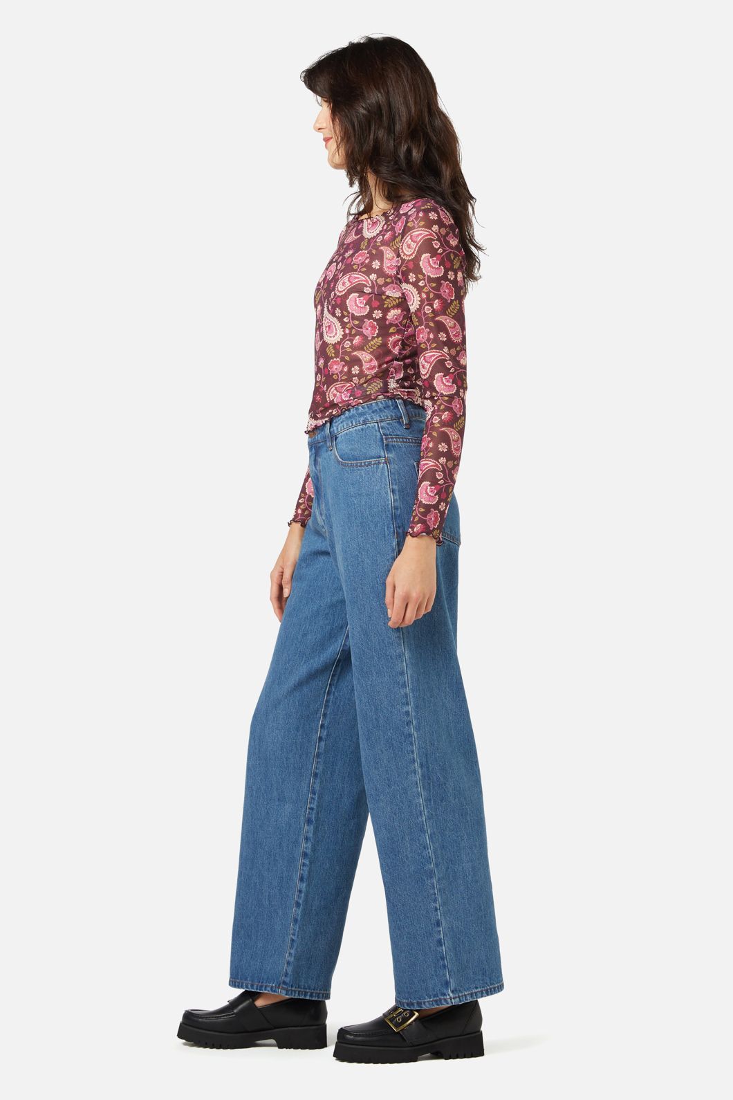 Princess Highway - Paisley Mesh Top - plum