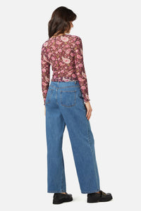 Princess Highway - Paisley Mesh Top - plum