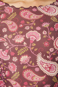 Princess Highway - Paisley Mesh Top - plum