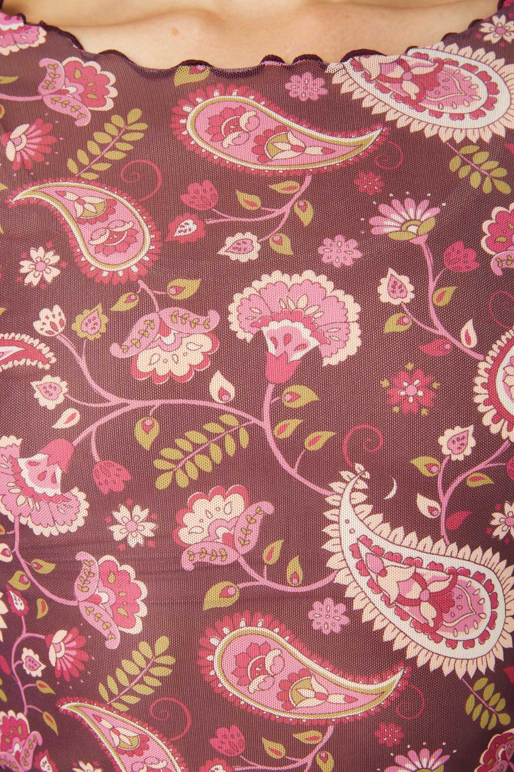 Princess Highway - Paisley Mesh Top - plum