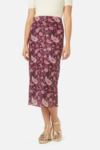 Princess Highway - Paisley Mesh Skirt - plum