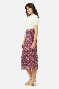 Princess Highway - Paisley Mesh Skirt - plum