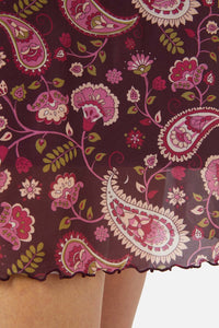 Princess Highway - Paisley Mesh Skirt - plum