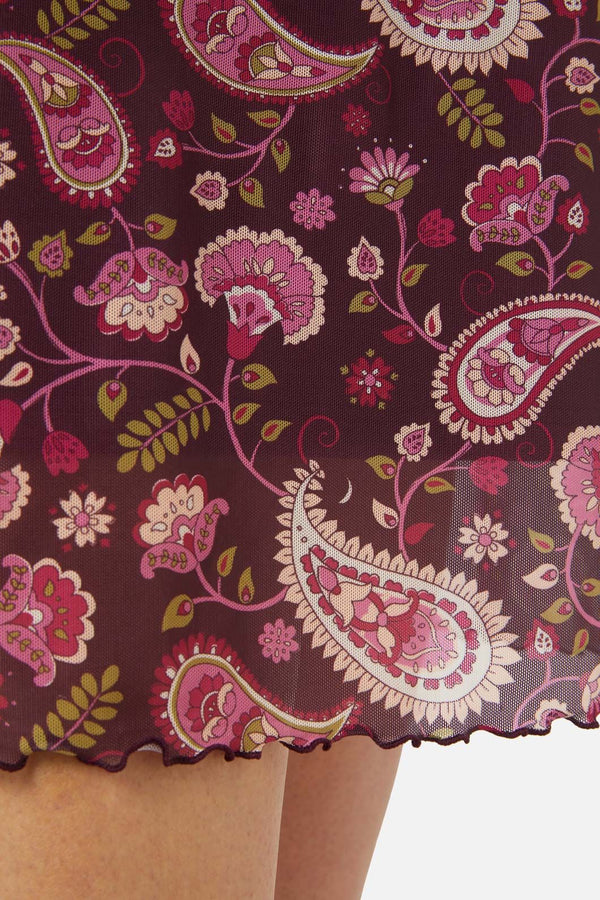 Princess Highway - Paisley Mesh Skirt - plum