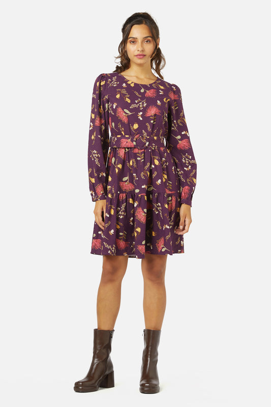 Princess Highway - NZ Flora Dress - plum