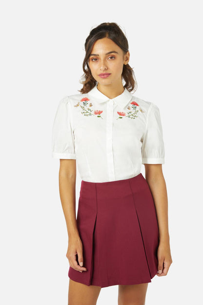 Princess Highway - NZ Flora Emb Blouse - cream