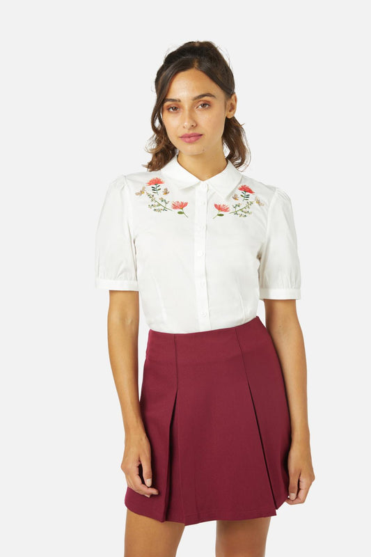 Princess Highway - NZ Flora Emb Blouse - cream
